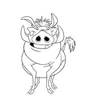 coloriage roi lion pumbaa